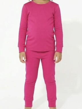 NWT Hanna Andersson Magenta Long John Organic Cotton Pajama 130 8